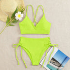 Damen Zweiteiliger Bikini mit verstellbaren Schnürungen und rückseitigem Kreuz-Träger R&B