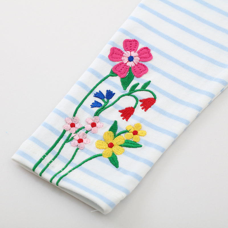 Mädchen Leggings mit buntem Blütenstickdesign R&B