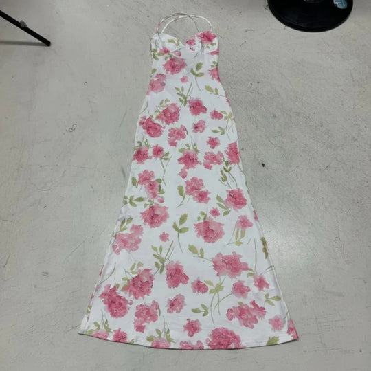 Damen Sommerliches Maxikleid mit floralem Muster und feinen Spaghetti-Trägern R&B