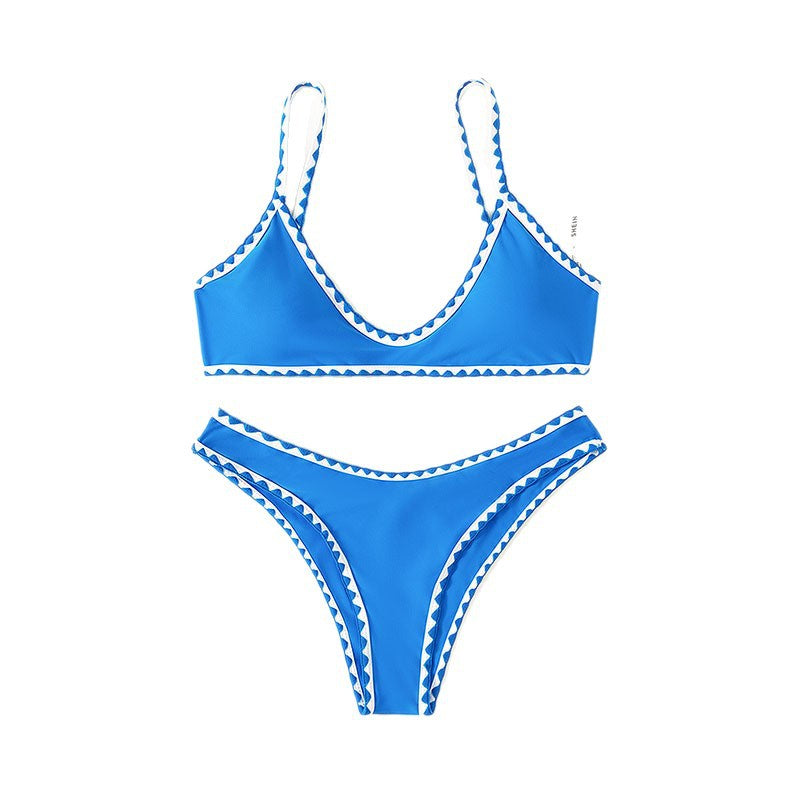 Damen Bikini-Set mit raffiniertem geometrischem Schnitt und verstellbaren Trägern R&B