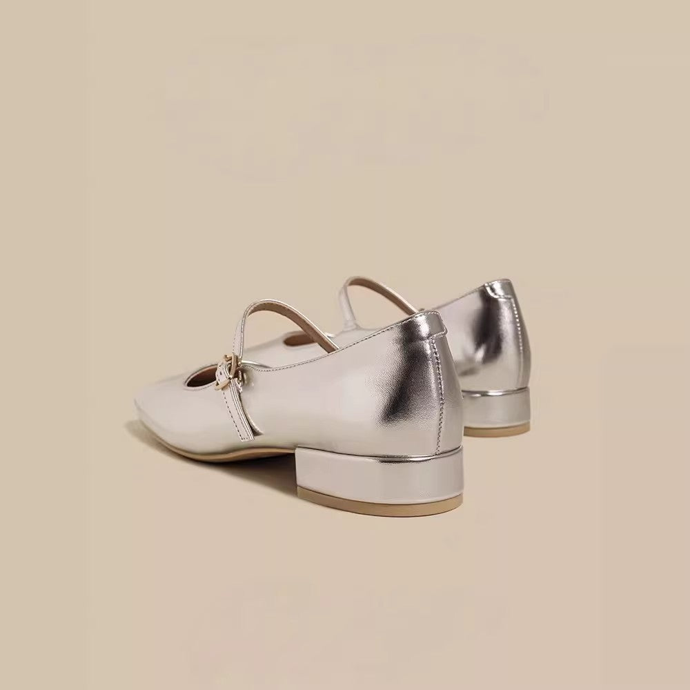Damen elegante Ballerinas mit dekorativer Schnalle R&B