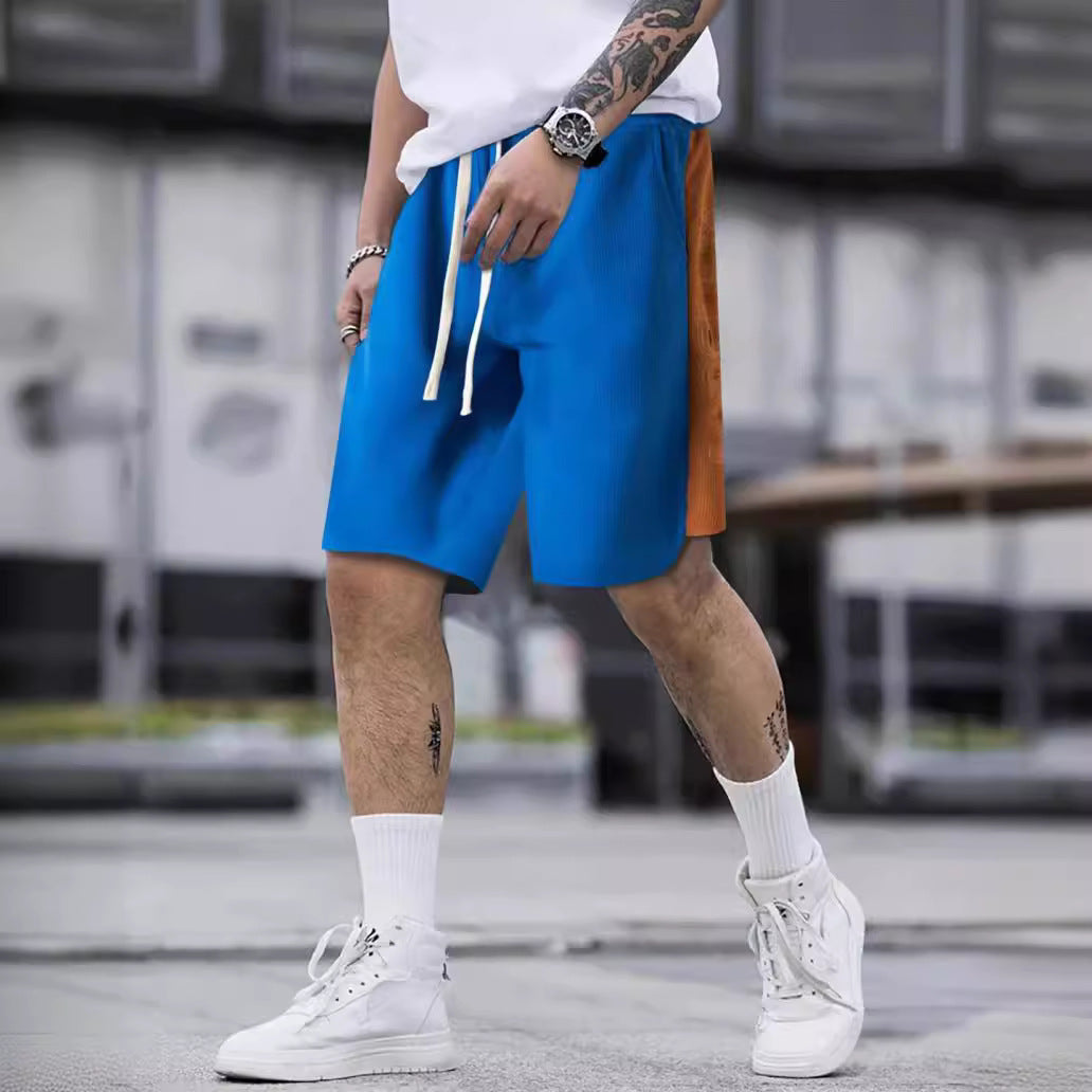 Herren stylische Freizeithose mit atmungsaktiver Struktur und seitlichen Kontraststreifen R&B