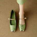 Damen Ballerinas mit Perlenschmuck und elegantem Design R&B