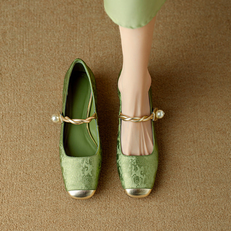 Damen Ballerinas mit Perlenschmuck und elegantem Design R&B