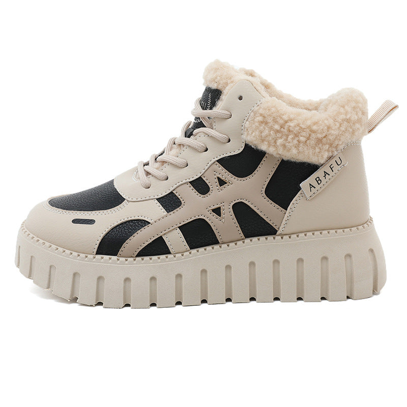 Damen High-Top Sneakers mit kuscheligem Innenfutter und robustem Sohlenprofil R&B
