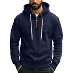 Herren Kapuzensweater mit halbem Reißverschluss und modernem Schnitt R&B