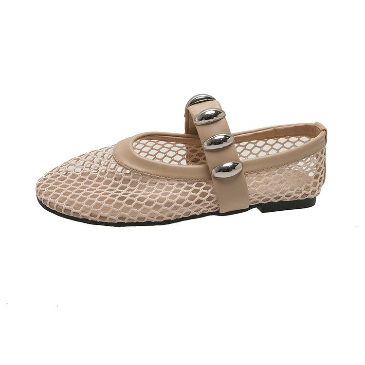Damen Komfortable und stilvolle Netzschuhe mit dekorativen Schnallen R&B