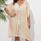 Damen Luftiger Strandkimono mit dekorativer Häkelspitze R&B