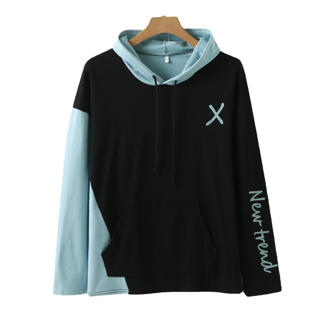 Damen Kapuzenpullover mit modernem Farbblockdesign und praktischer Kängurutasche R&B