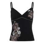 Damen Spaghetti-Trägertop mit floralem Druck und edlen Details R&B