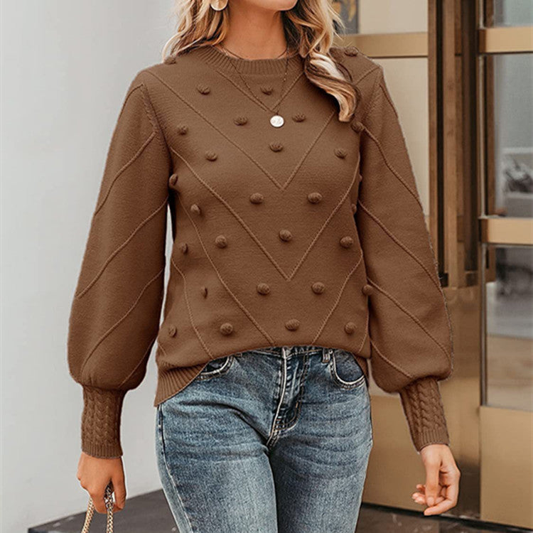 Damen Strickpullover mit 3D-Pünktchen R&B