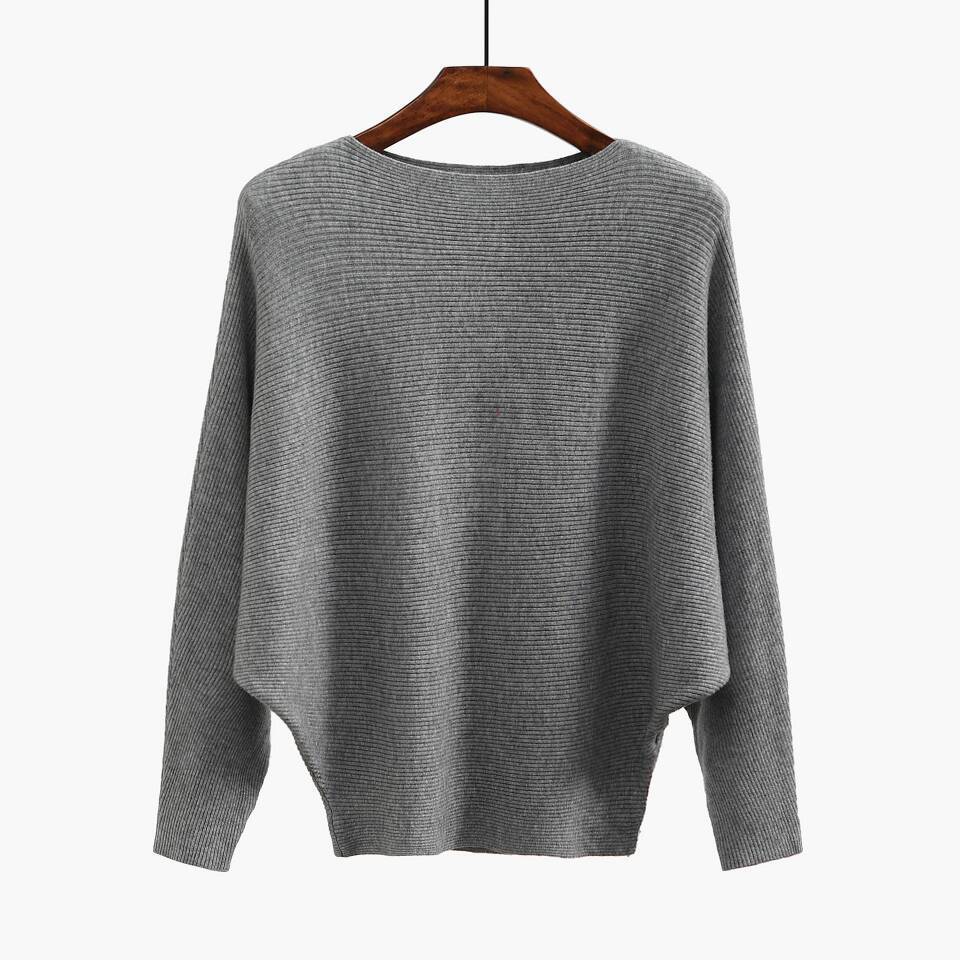 Damen Oversized Strickpullover mit raffiniertem Rippdesign und weitem Schnitt R&B