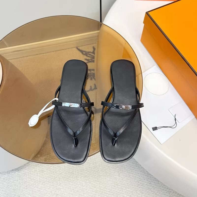 Damen Zehentrenner-Sandalen mit elegantem Riemendesign und modischer Schnalle R&B