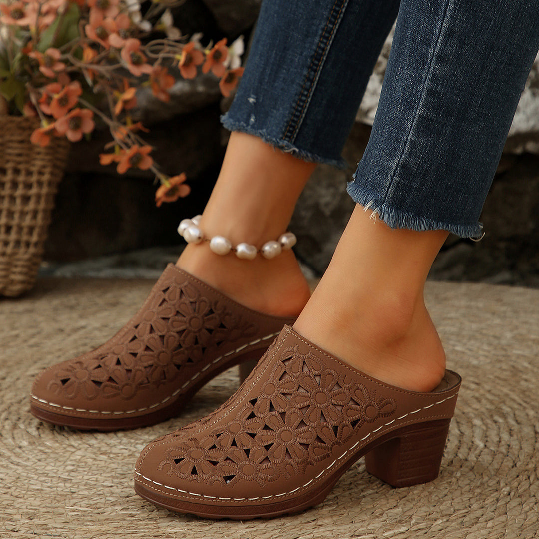 Damen Blumenschnitt Clogs R&B