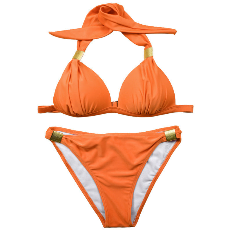 Damen Triangel-Bikini mit verstellbaren Trägern und schicker Knoten-Detail R&B