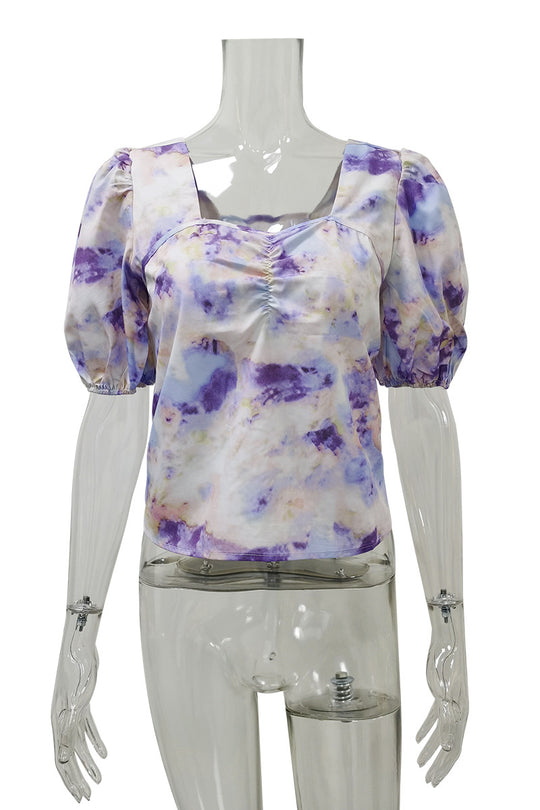 Damen Blusenshirt mit Puffärmel und floralen Details R&B