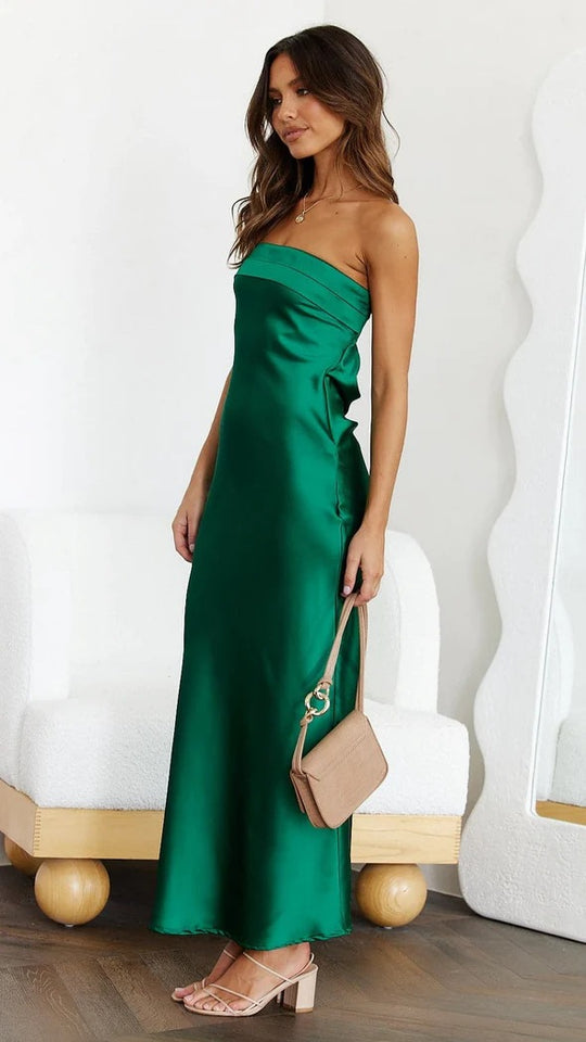 R&B | Satin hohles rückenfreies Schlauchtop-Kleid