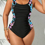 Damen Bademode mit Raffungen und floralem Design R&B