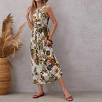 Damen Maxikleid mit floralem Design und eleganter Silhouette R&B