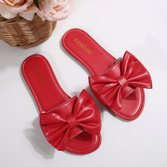 Damen elegante Slipper mit großzügigem Schleifen-Detail R&B