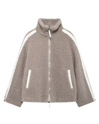 R&B | Stehkragen Doppel End Reißverschluss Fleece Strickjackejacke