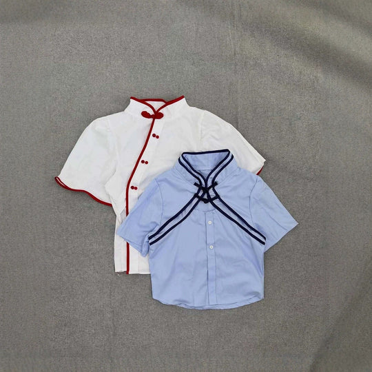 Damen Elegante Chiffon-Bluse mit Stehkragen und Rüschendetails R&B