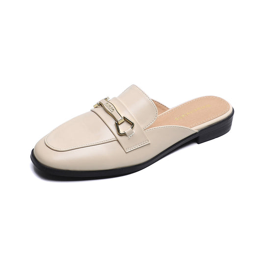 Damen Mokassin-Mules mit elegantem Schnallenakzent und hochwertigem Leder R&B