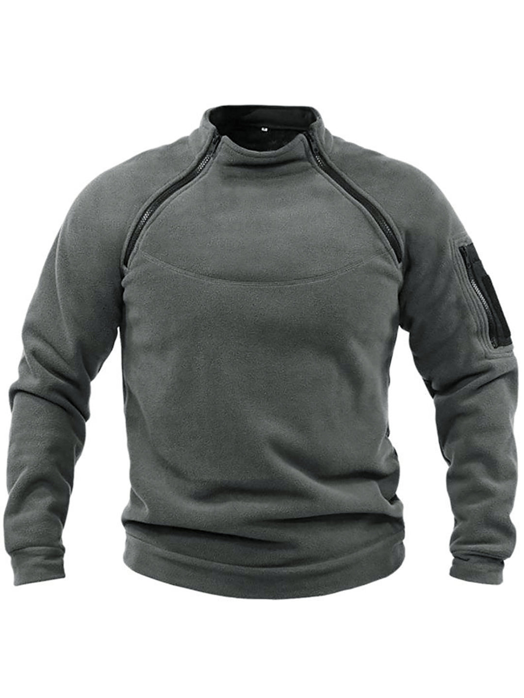 Herren Thermo-Fleecepullover mit hochschließendem Kragen und praktischen Taschen R&B
