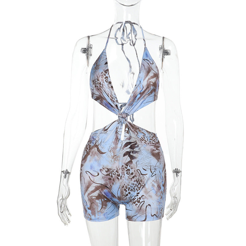 Damen Badeanzug mit tiefem V-Ausschnitt und raffiniertem Knotendesign R&B