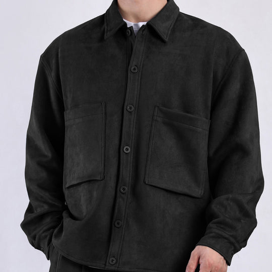 Damen lässige Overlay-Jacke mit praktischen Taschen und modernem Kragen R&B