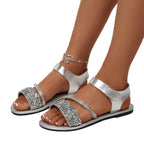 Damen Glamouröse Sandalen mit funkelnden Strassdetails R&B