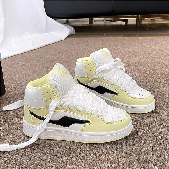 Damen Hochwertige High-Top Sneakers mit atmungsaktivem Gewebe und modischem Design R&B