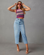 Damen Midi-Jersey-Rock mit Schlitzeffekten R&B