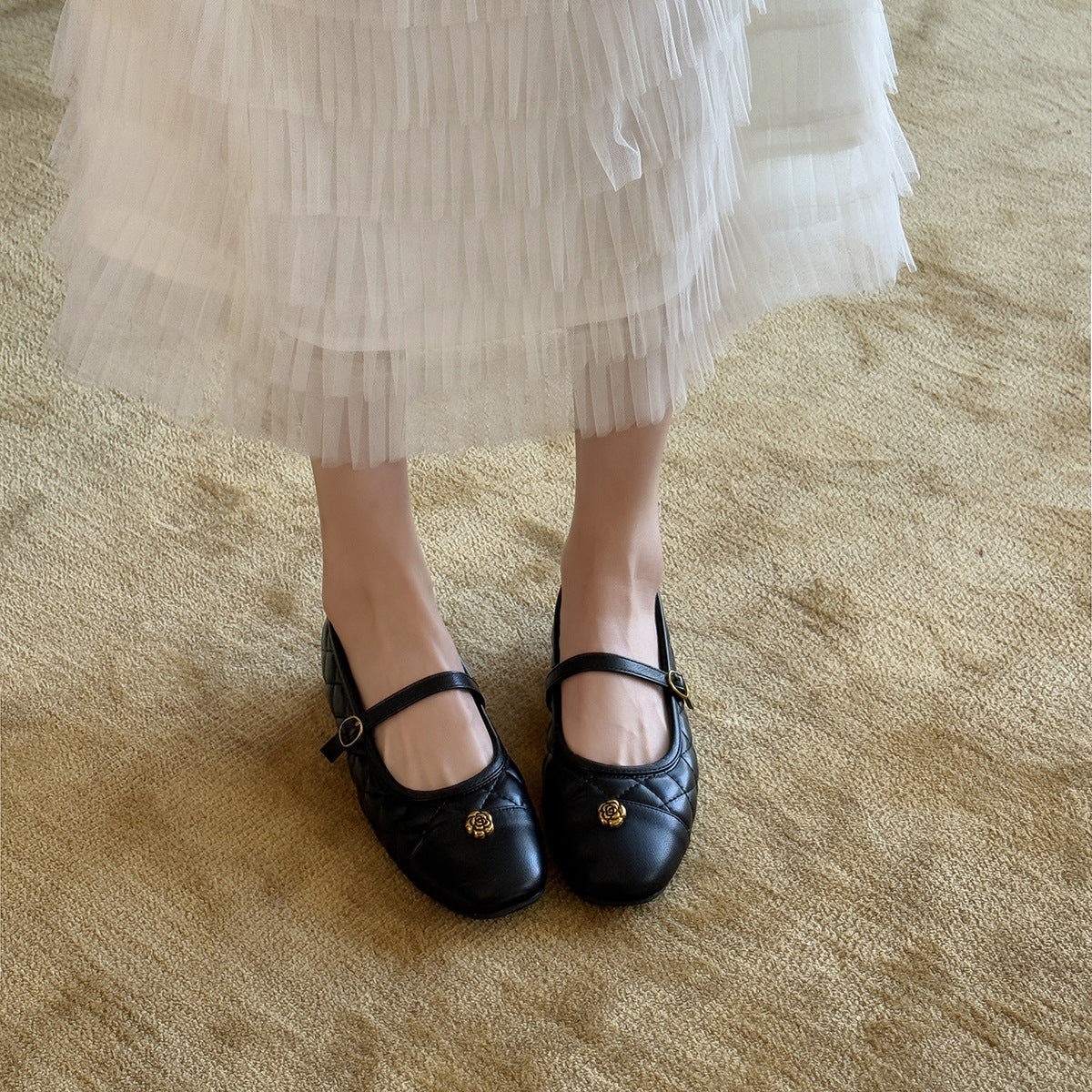 Damen Ballerinas im klassischen Design mit dekorativem Riemen R&B