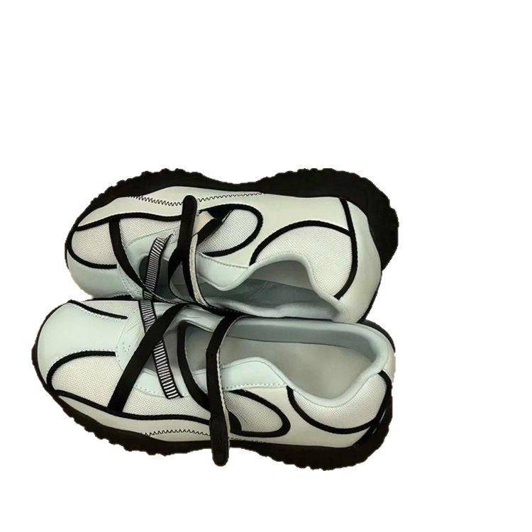 Damen Sportliche Sneakers mit modernem Netzdesign und elastischen Riemen R&B