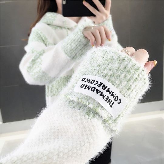Damen Freizeit Hoodie mit strukturiertem Streifenmuster und Kordelzug R&B