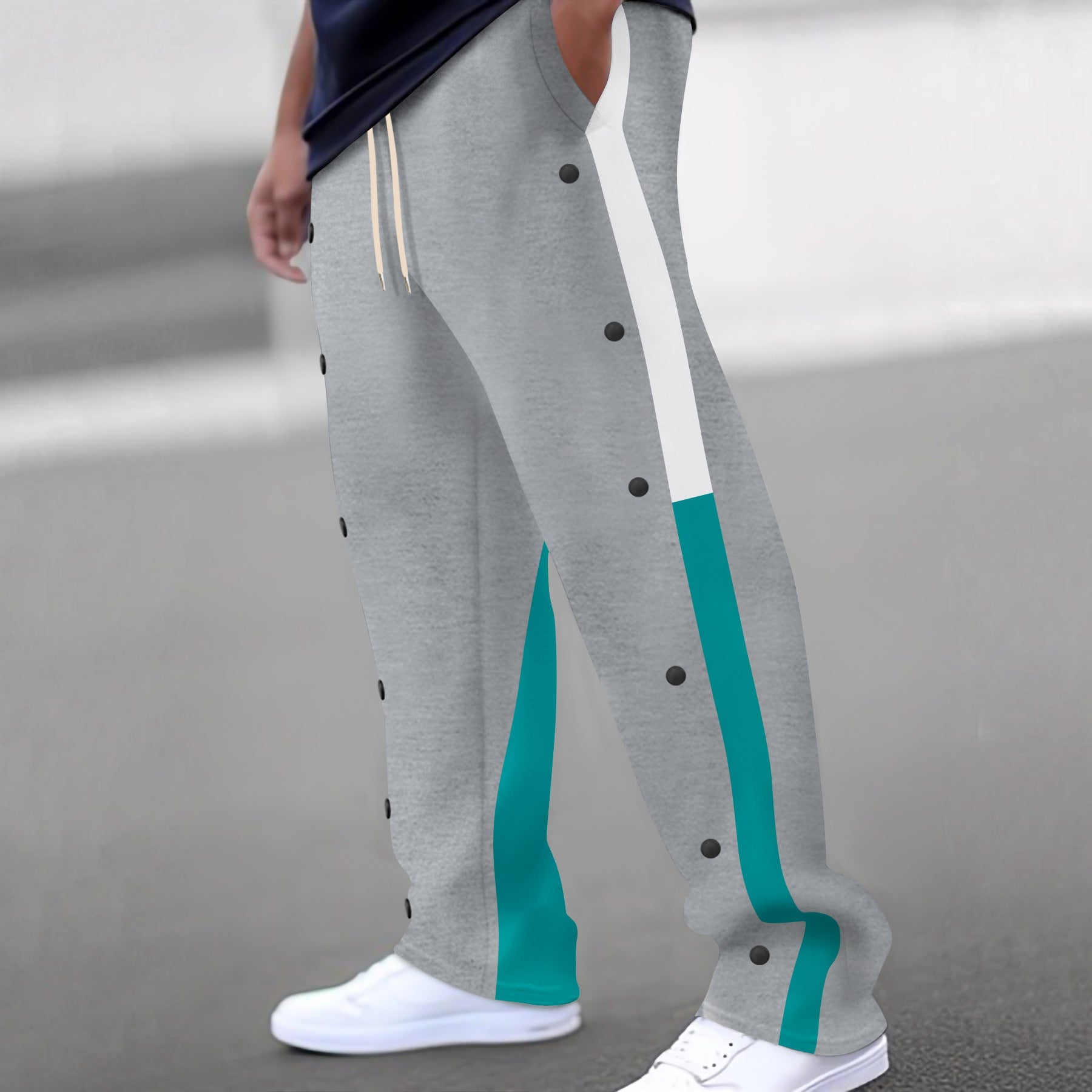 Herren Sporthose mit seitlichen Druckknöpfen R&B