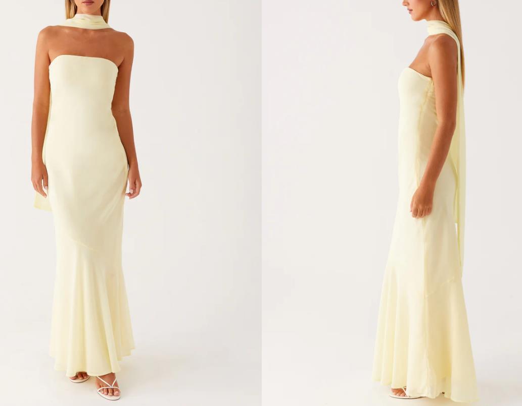 Damen Elegantes Langarm Abendkleid im Blumendesign R&B