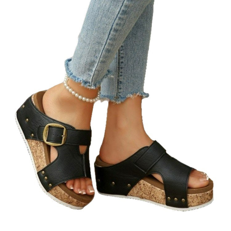 Damen Wedge-Sandalen mit komfortabler Korksohle R&B