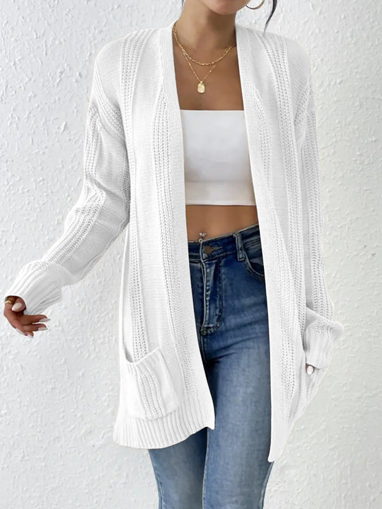 Damen Grobstrick Cardigan mit praktischen Taschen und lässigem Schnitt R&B