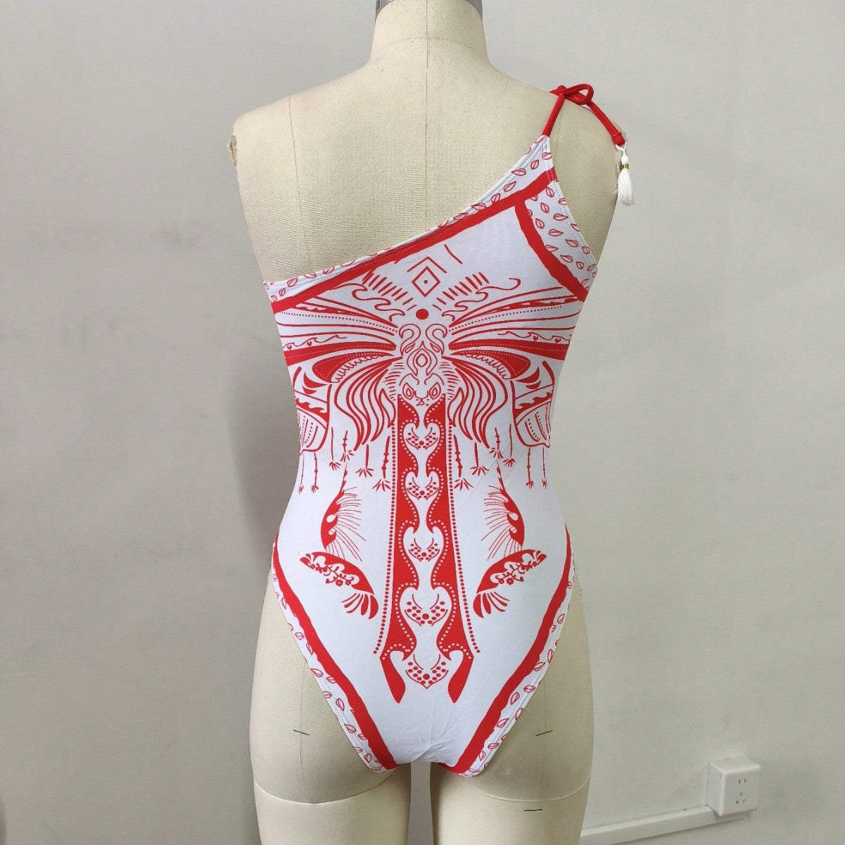 Damen Einseitiger Badeanzug mit verspieltem Design R&B