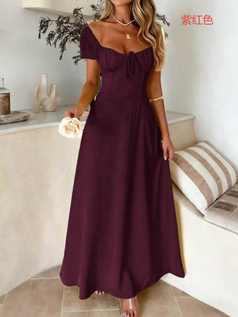 Damen Maxi-Kleid mit charmanten Rüschendetails und schmeichelndem Schnitt R&B