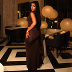 Damen Elegantes Wickeloberteil und figurbetonte Maxirock Kombination R&B