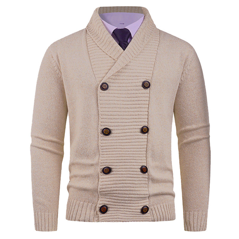 Herren Strickjacke mit doppelter Knopfleiste und feiner Struktur R&B