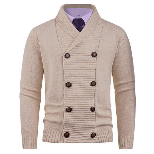 Herren Strickjacke mit doppelter Knopfleiste und feiner Struktur R&B