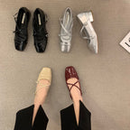 Damen elegante Schuhwerk mit Kreuzriemen