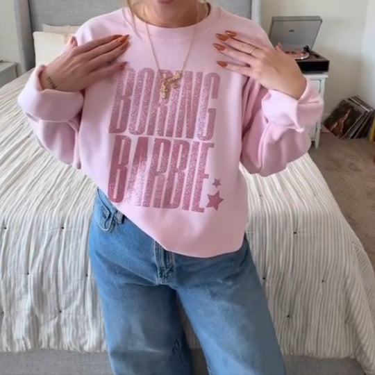 Damen nan glitzerndes Rundhals-Sweatshirt mit Statement-Print und angerauter Innenseite R&B