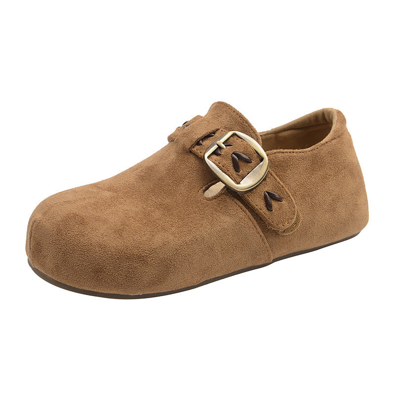 Damen Ballerinas mit modischer Schnalle und weich gepolstertem Innenbereich R&B