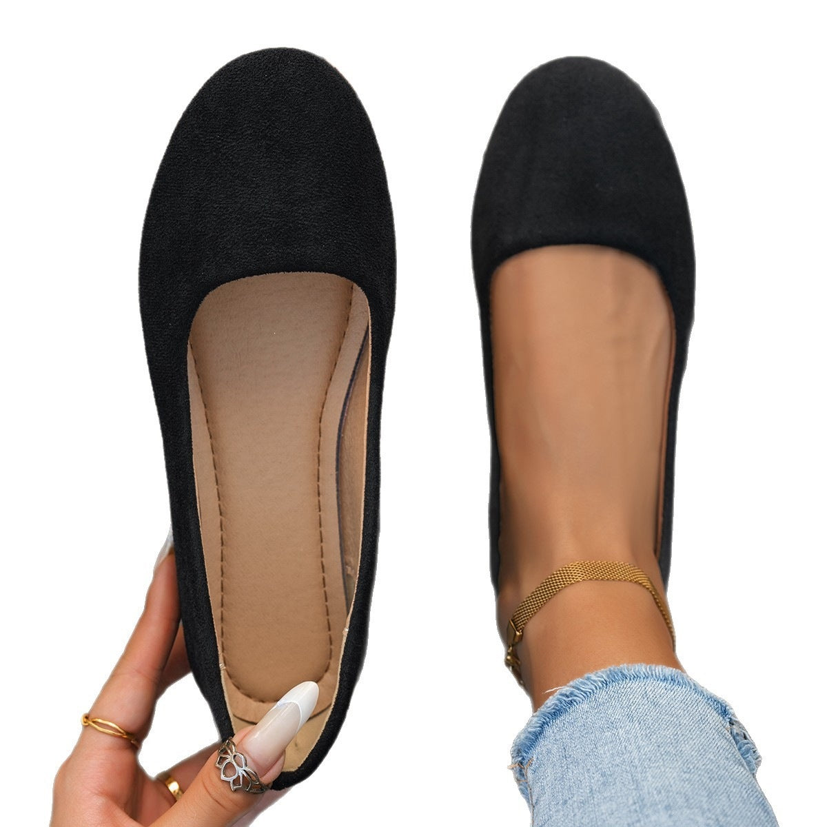 Damen Ballerinas aus weichem Wildleder R&B