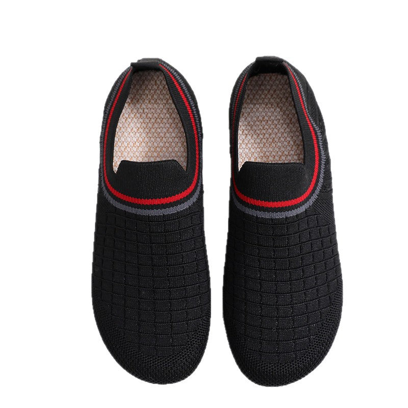 Damen atmungsaktive Slip-On Sneakers mit elastischem Kragen R&B